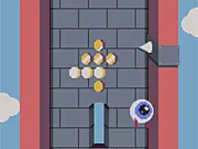 TrapTower game screenshot showing a cute character wall-jumping between walls while avoiding spikes and a laser
