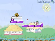 Dude Bear Level Pack physics puzzle game, destroy blocks to move the bear, collect hearts online