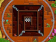 Roly Poly game screenshot, spherical hero rolling through a maze by rotating the level, free online physics game