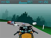 Screenshot of Highway Escape Rush online game showing a car speeding through traffic