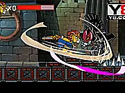 The title screen of Legend Of Chima Manor Of Death game, featuring the Lion Tribe hero with a sword.