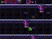Lobotomy free online adventure game screenshot – character jumping to avoid obstacles in a bizarre world