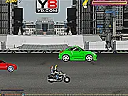 Johnny Bravo Street War free online game, Johnny Bravo fighting Mafia on his motorcycle to save the city.