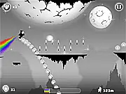 Play Tap-Rocket Zero-G Runner free online game, character running and flying in space, avoiding UFOs and asteroids.