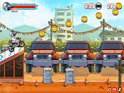 Daredevil Danger Regular Show motorcycle stunt game, Mordecai and Rigby jumping over obstacles, play free online