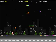 Santa What? Arcade free online game screenshot, large Christmas-themed boxes falling for a high score on PlayArcadeHub