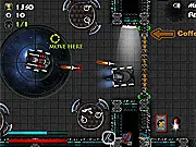 Colony Age Robot Outbreak game screenshot, free online sci-fi shooter, robot fighting invaders on space ship