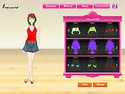Play Fruity Spring Design free online dress up game; girl wearing vibrant fruit-colored spring clothes; fashion customization game