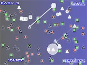 Polygonal Fury online game showing a chain reaction destroying geometric polygons
