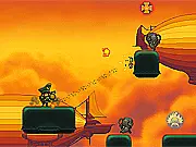 Dirk Valentine game screenshot, play free online steampunk platformer, use the chain cannon to create platforms