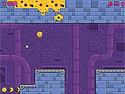 Cheese Dreams free online puzzle game screenshot showing a brave mouse aiming to bounce the moon off the spaceship of space mice on PlayArcadeHub.Net