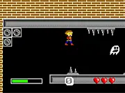 Screenshot of the Flash Atkins action platformer game showing the hero navigating a level and avoiding evil enemies to reach the deck.