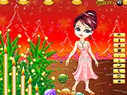 Christmas Jully Dress Up free online game, adorable lady Jully dressed in stylish holiday fashion on PlayArcadeHub
