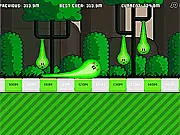 Snot Put game screen showing a character preparing to flick a projectile for maximum distance