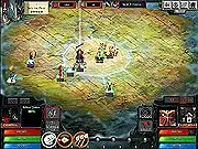 Gameplay screenshot of War of the Shard, displaying a team of epic heroes in a turn-based strategic battle in the PvP Arena.