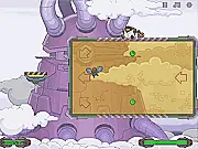 The Glassworks game screenshot showing a small character clinging upside down to a glass platform, avoiding a laser beam - Play Free Online
