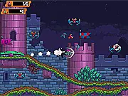 Castle Corp free online game screenshot, strategy game, two rival castles battling with siege weapons, corporate warfare theme
