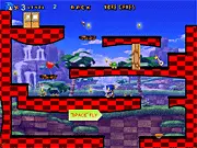 Jump Sonic Jump 3 free adventure game screenshot, character with a hammer breaking a wall to find a key
