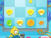 Candy Company free online puzzle game screenshot, minions making candy, fruit crush factory