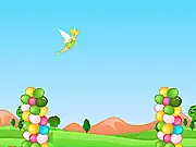 Flappy Tinker Bell free online game screenshot - helping the fairy fly through green obstacles on PlayArcadeHub