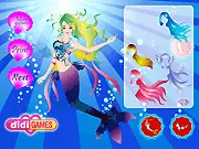 Mermaid's Sun Love free online game, mermaid swimming with dolphins and fishes, discovering ocean secrets