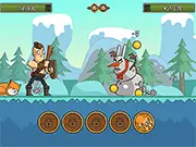 Senya and Oscar 2D strategy game screenshot, knight and cat wizard fighting monster rabbits, fantasy adventure game online