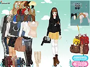 Fashion Scarf Style online free dress-up game screenshot of model wearing a scarf