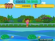 Dora Cross The River game online free - Dora hopping on turtles to cross the river without falling in the water