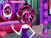 Draculaura's Hairstyles Makeover game online free - styling Monster High character Draculaura with new hair, makeup, and emo glam clothing