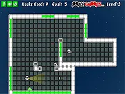 Slime Hook free online game screenshot showing a character mid-swing with a grappling hook attached to a green ceiling surface, moving toward an enemy
