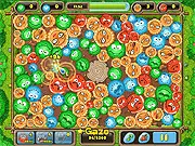 Growthland Tale free online puzzle game screenshot showing colorful characters grouped together, ready to be removed by clicking