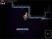 From The Under game screen showing a boy in a protective suit or retro gear standing on a dangerous, crystal-littered surface world