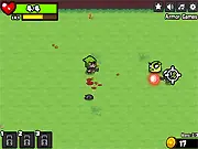 The Sentry Knight Conquest game screen showing The Marksman character shooting a horde of fantasy enemies and a boss in an outdoor area