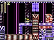 Cathode Raybits gameplay screen showing a pixel art character blasting an 8-bit robot in a retro-style platforming level