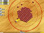 Knox Ball Knockout free online game screenshot showing balls inside a circle and paddles ready to knock them out
