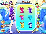 Beautiful Train Crew dress-up game image showing Emma in a fancy train attendant uniform and stylish hairstyle
