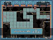Abduction: Alien Escape game screen showing a kidnapped human character in a dark, futuristic alien environment