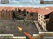 Play World War Battleground free online shooter game, soldier defending position on battlefield, action war game