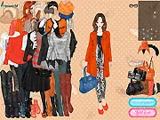 Play Orange Winter Fashion free online dress up game; girl wearing orange winter clothes and thick wool scarf; themed winter styling game