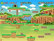 Dino New Adventure free online arcade game character smashing walls with a hammer to find a key