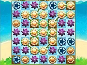 Kango Islands match 3 puzzle game online featuring a kangaroo collecting flowers on a tropical island