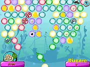 The Undersea Bubble Shooter game screen showing colored bubbles and small aquatic animals at the bottom of the ocean