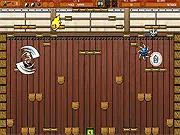 Dex Arena online fighting game screen with blue sawblades and fighter upgrades on PlayArcadeHub