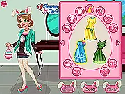 Screenshot from Editor's Pick: Easter Style free online dress up game, showing the character Alice standing with a selection of elegant pastel and floral spring outfits.