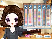 Pretty Guest 1 free online game screenshot showing a girl packing clothes and accessories into a suitcase for a trip to New York