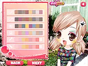Colorful Days 4 free online dress up game featuring a young woman standing in front of her huge wardrobe filled with colorful clothes and fashion items