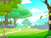 Screenshot of the archery action in the Fruit Ranger free online shooting game