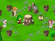 Screenshot of a turn-based battle scene with heroes fighting giant monsters in the Epic Battle Fantasy 4 free online RPG