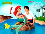 Play Ariel Kissing Game free online, Princess Ariel romance game, hidden kissing game
