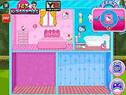 Play Hello Kitty Wedding Doll House free online, decoration game, Hello Kitty design
